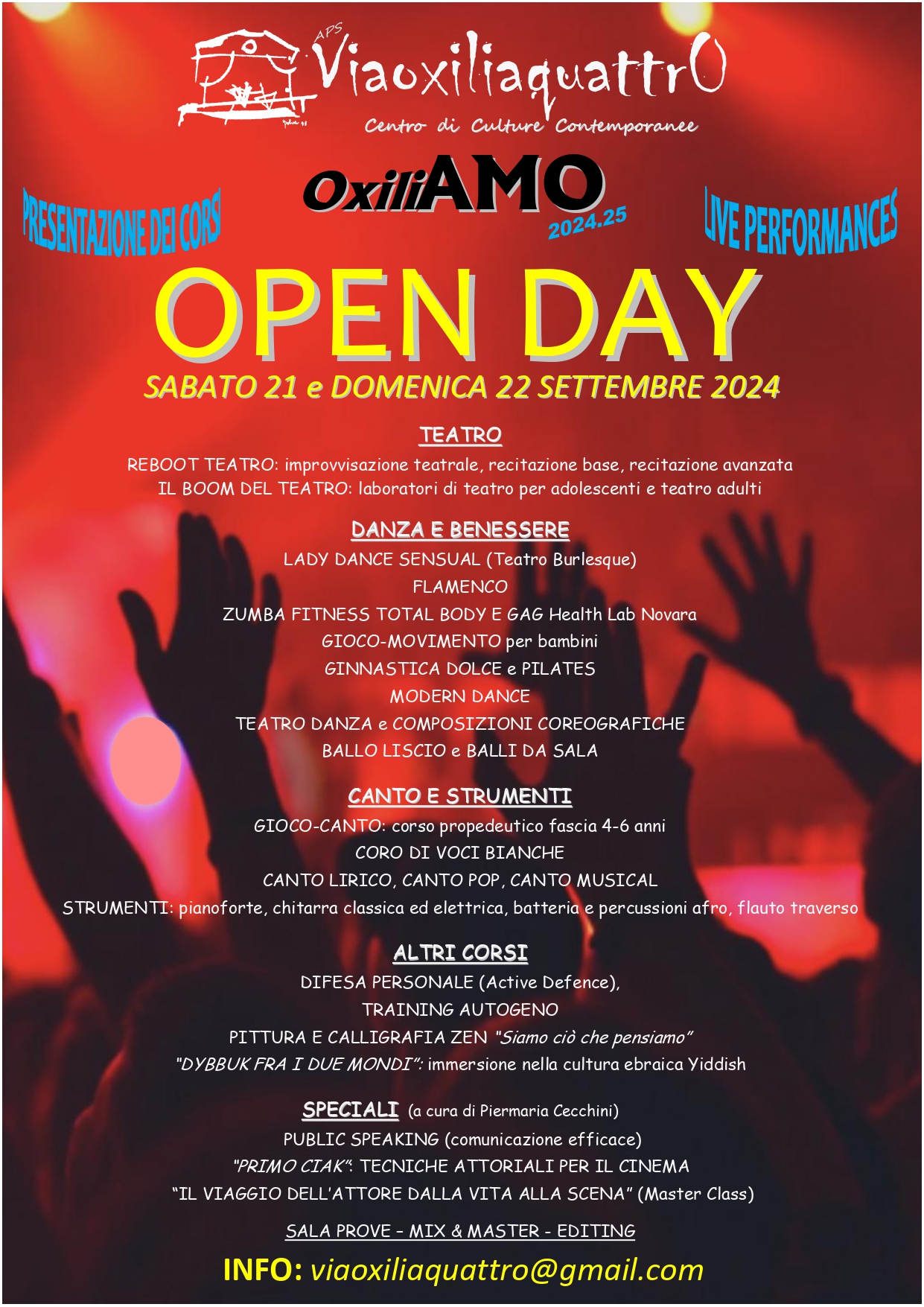 OPEN DAY 21-22 SETTEMBRE 2024 DALLE 10.00 ALLE 18.00